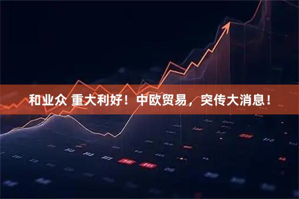 和业众 重大利好！中欧贸易，突传大消息！
